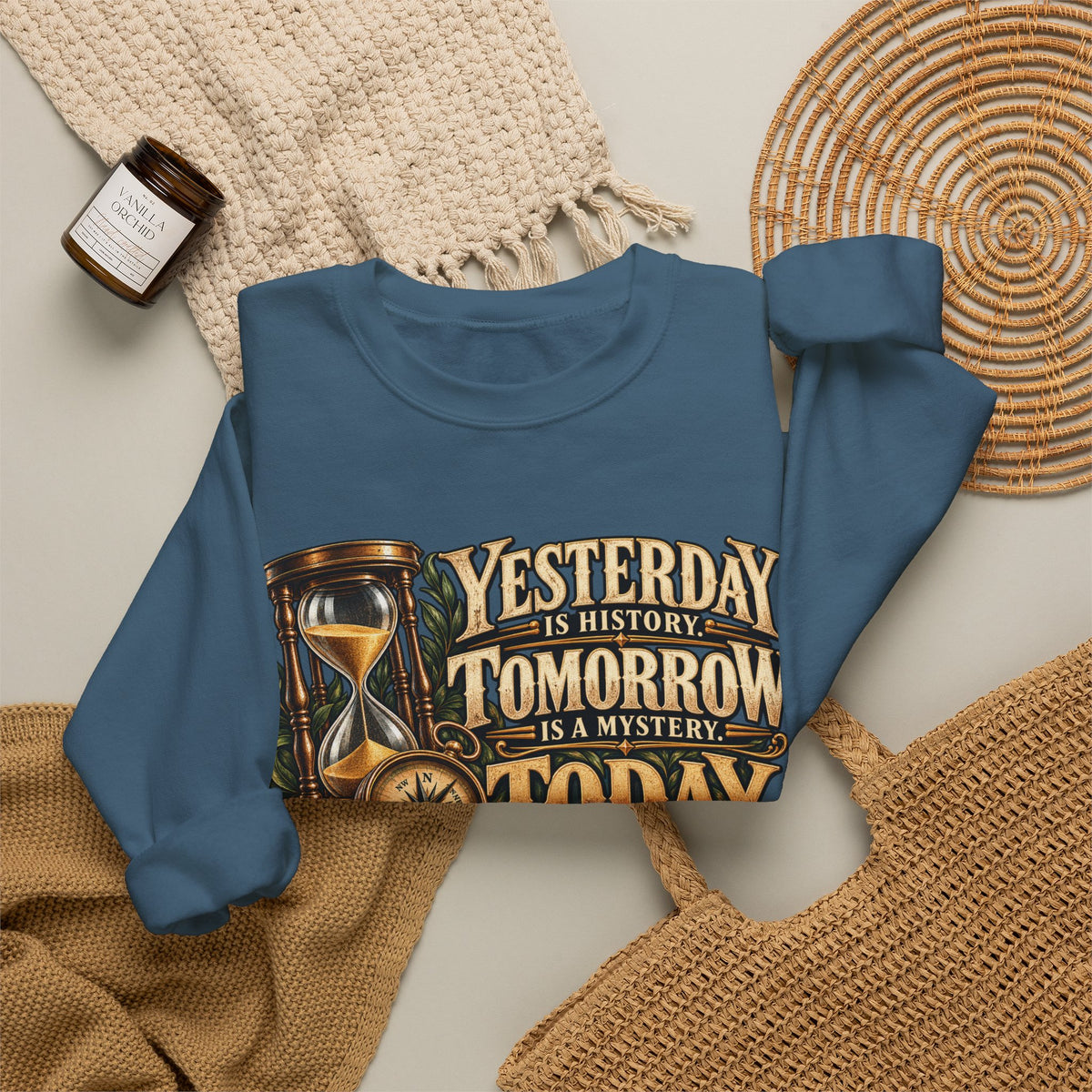 Yesterday Tomorrow Today - Transparent - Crewneck Sweatshirt