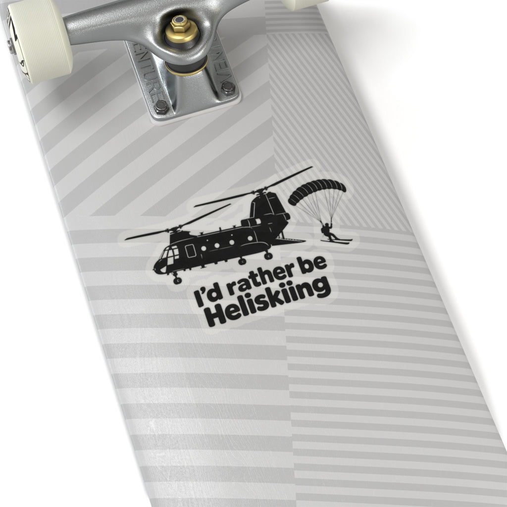Id Rather Be Heliskiing - Kiss-Cut Sticker