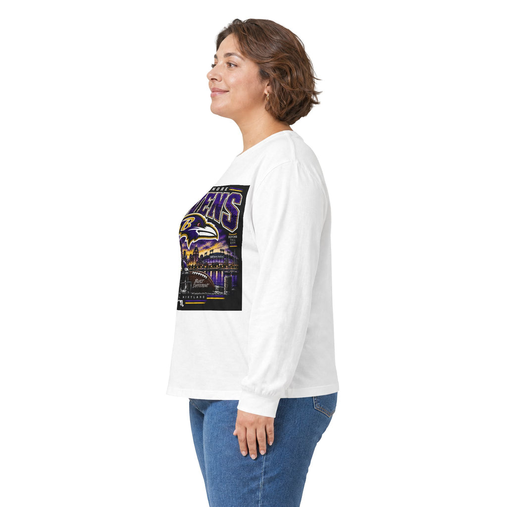 Baltimore Ravens Skyline Tee - Unisex Ultra Cotton Long Sleeve Tee