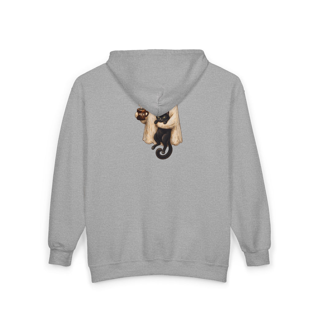 Meh Ghost and Black Cat - Full-Zip Hooded Sweatshirt