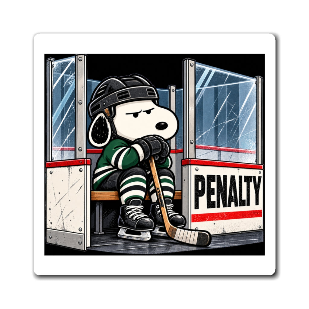 Snoopy Hockey Penalty Box Green - Magnet