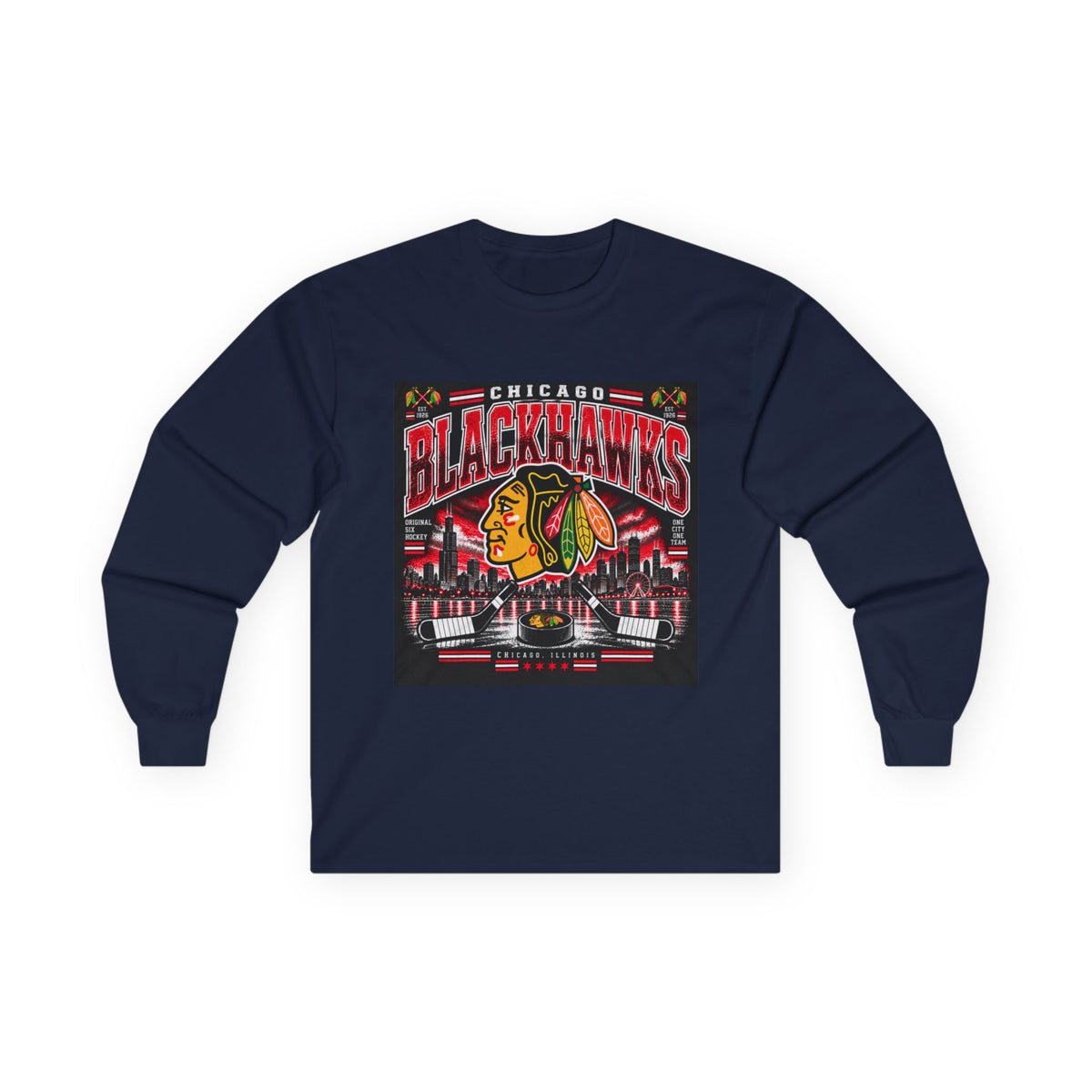 Chicago Blackhawks Heritage - Unisex Ultra Cotton Long Sleeve Tee