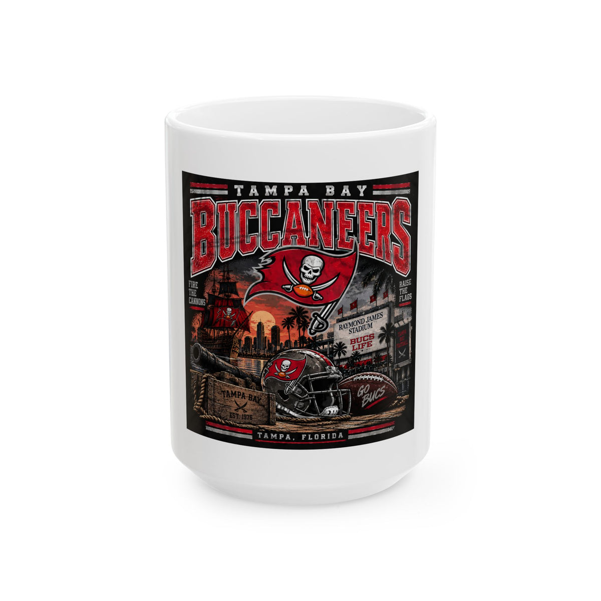 Tampa Bay Buccaneers Pirate Heritage - Ceramic Mug 11oz and 15oz