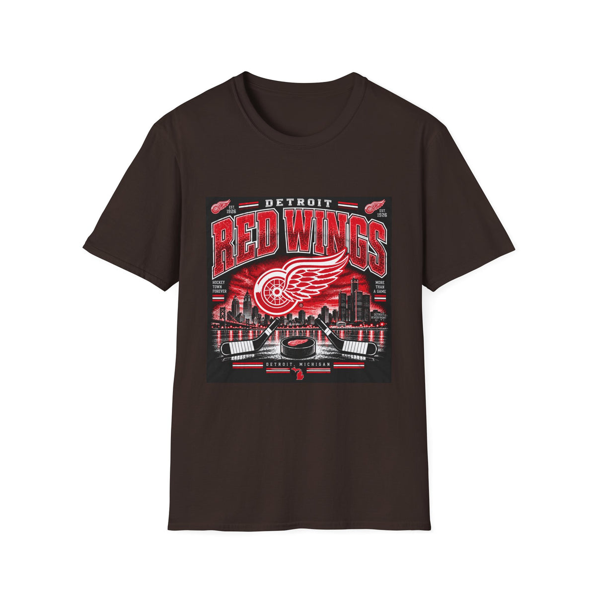 Detroit Red Wings Hockey Skyline - Classic Tee