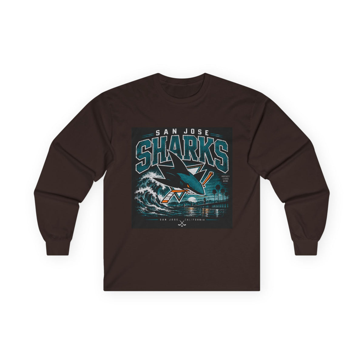 Sharks Wave Hockey Tee - Unisex Ultra Cotton Long Sleeve Tee