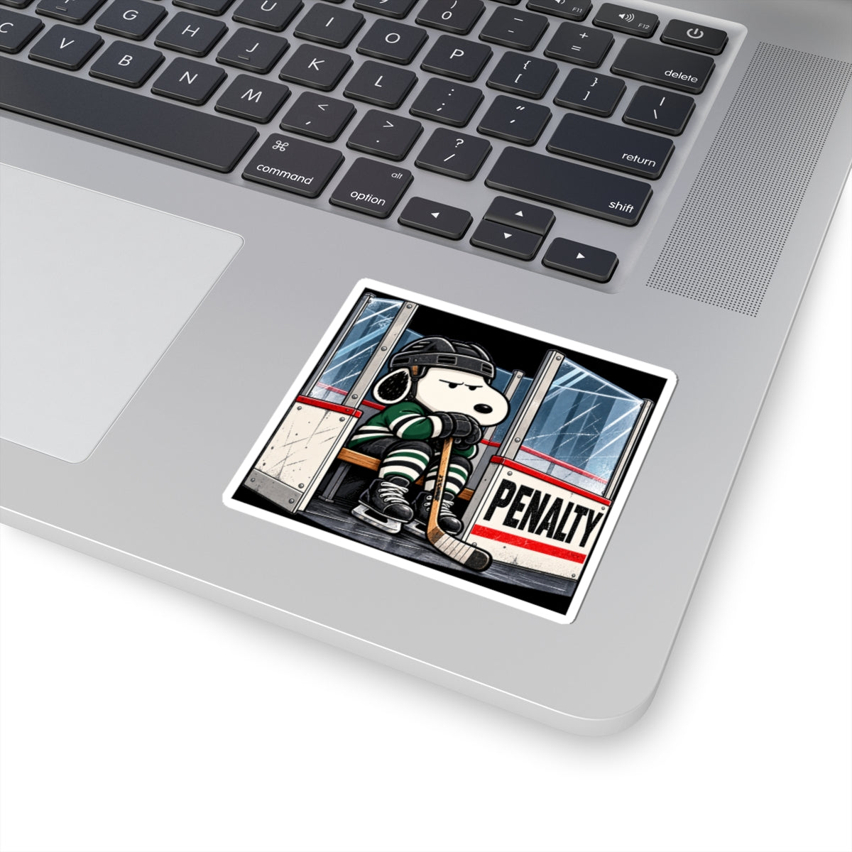 Snoopy Hockey Penalty Box Green - Kiss-Cut Sticker