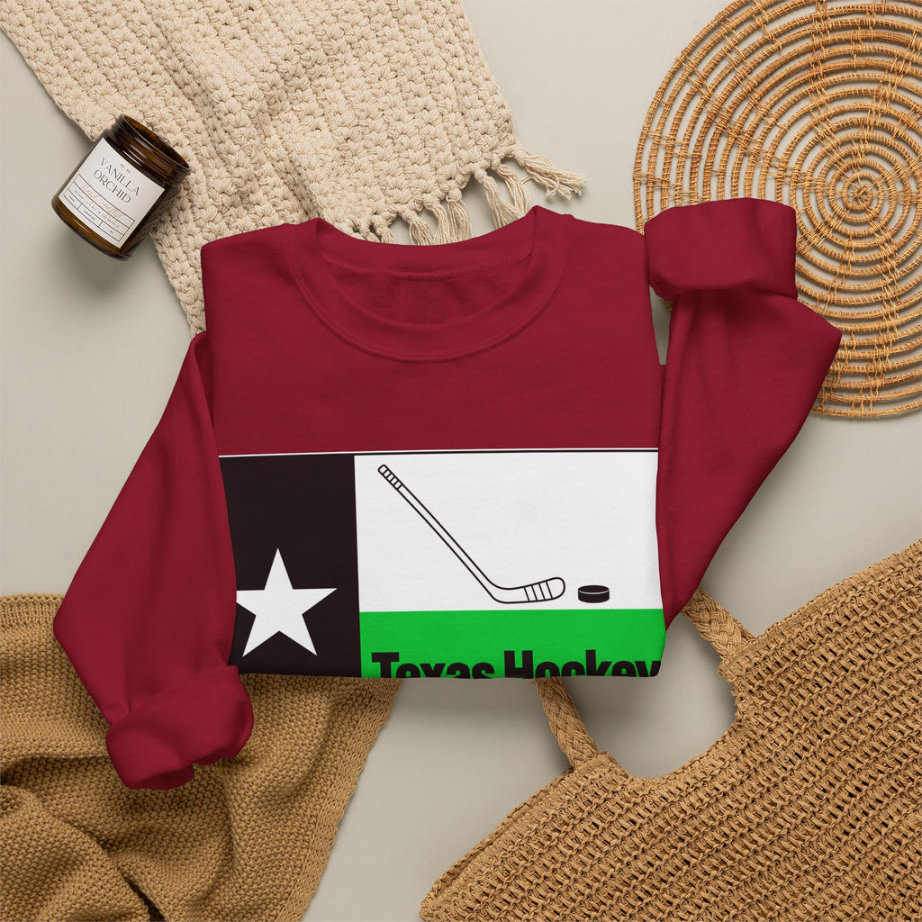 Texas Hockey Flag - Crewneck Sweatshirt