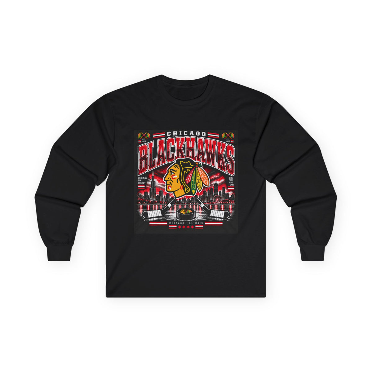 Chicago Blackhawks Heritage - Unisex Ultra Cotton Long Sleeve Tee