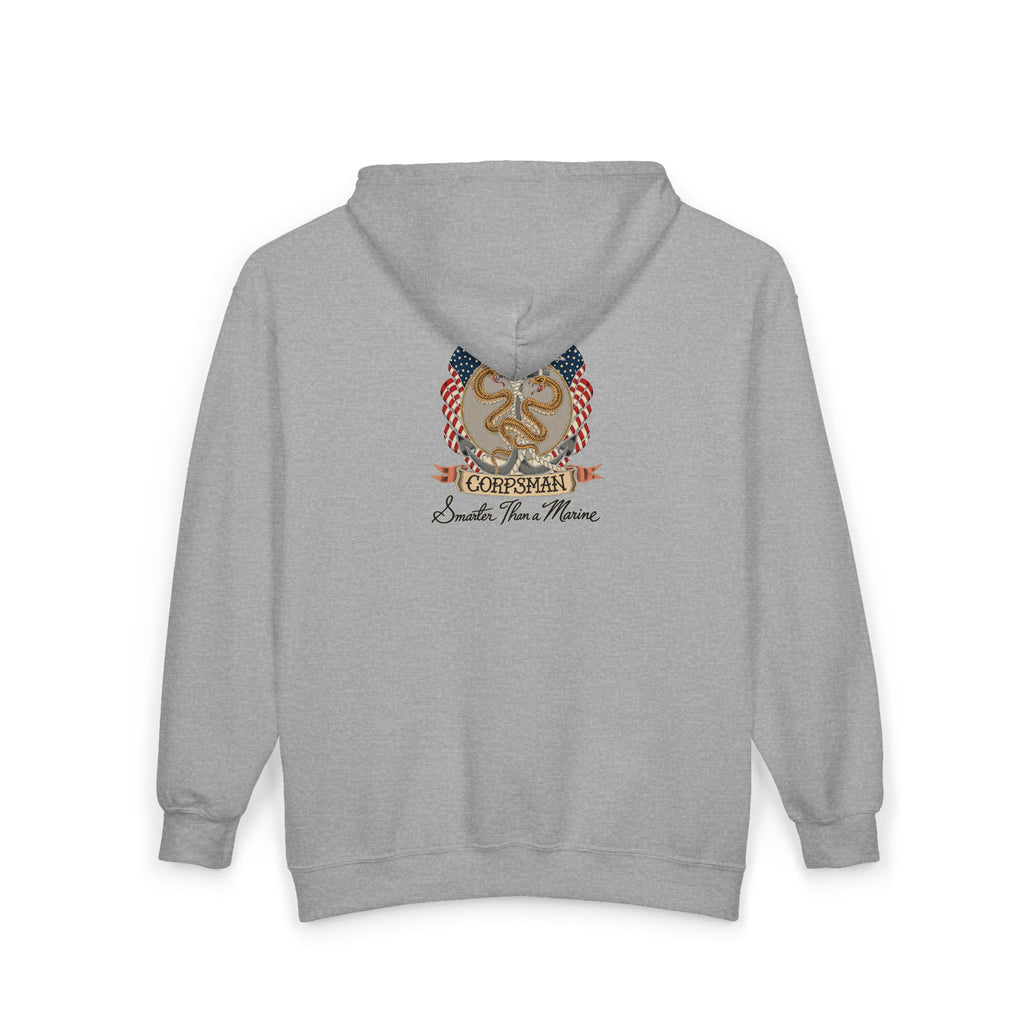 Corpsman Pride Crest - Full-Zip Hooded Sweatshirt