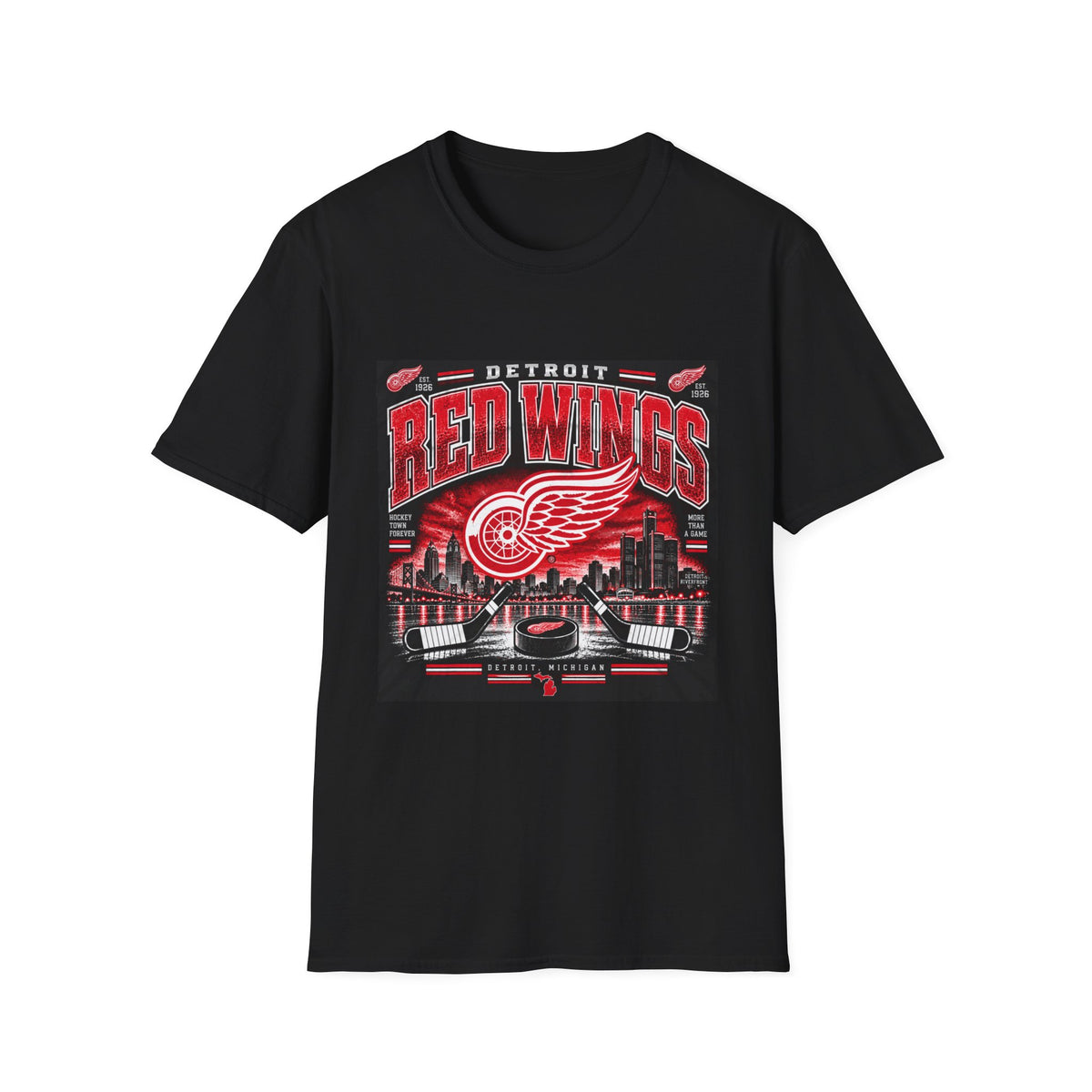 Detroit Red Wings Hockey Skyline - Classic Tee