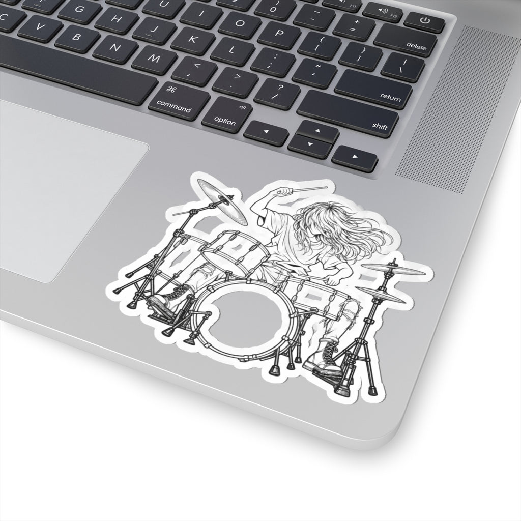 Drummer Sketch - Kiss-Cut Sticker