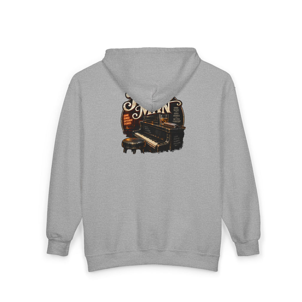 Piano Man Retro Bar - Full-Zip Hooded Sweatshirt