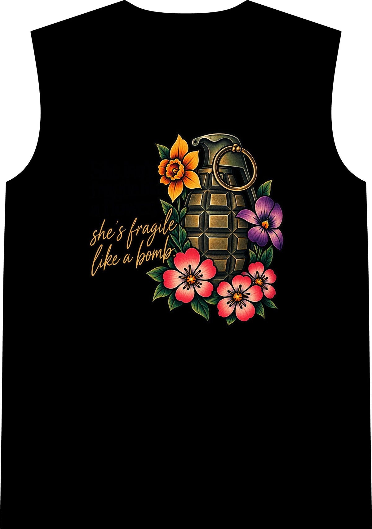 Fragile Like a Bomb - Floral Grenade - Classic Tank