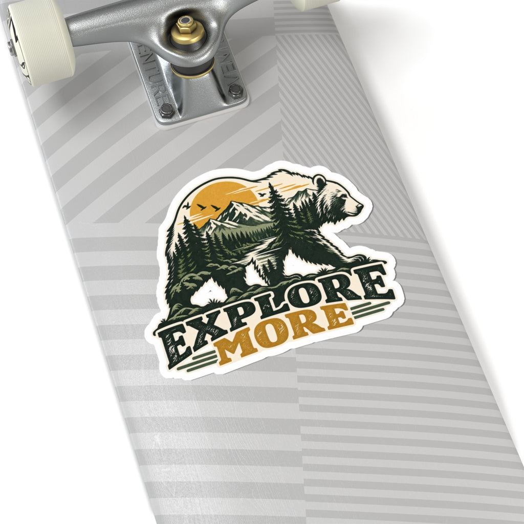 Explore More Bear - Kiss-Cut Sticker