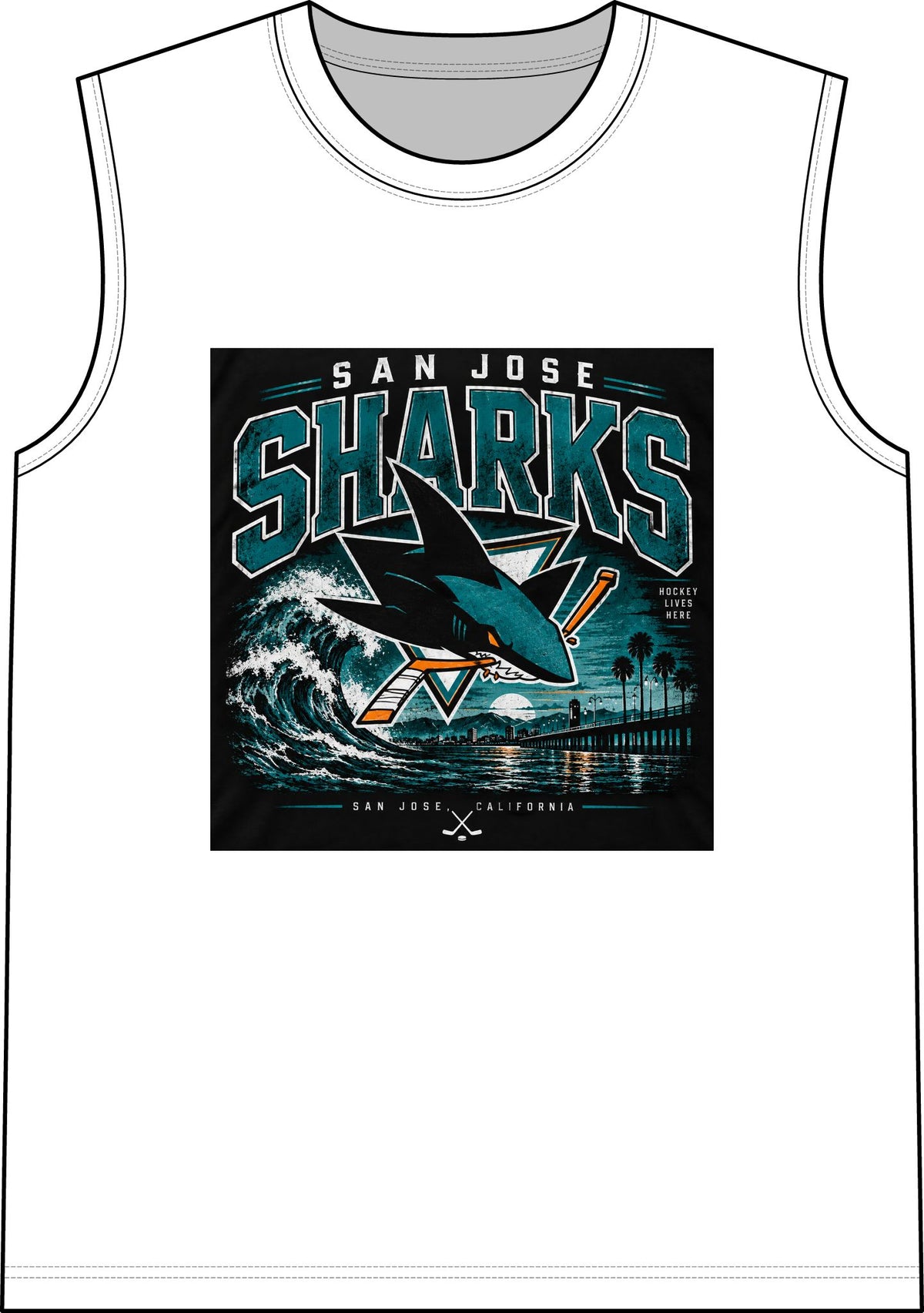 Sharks Wave Hockey Tee - Classic Tank