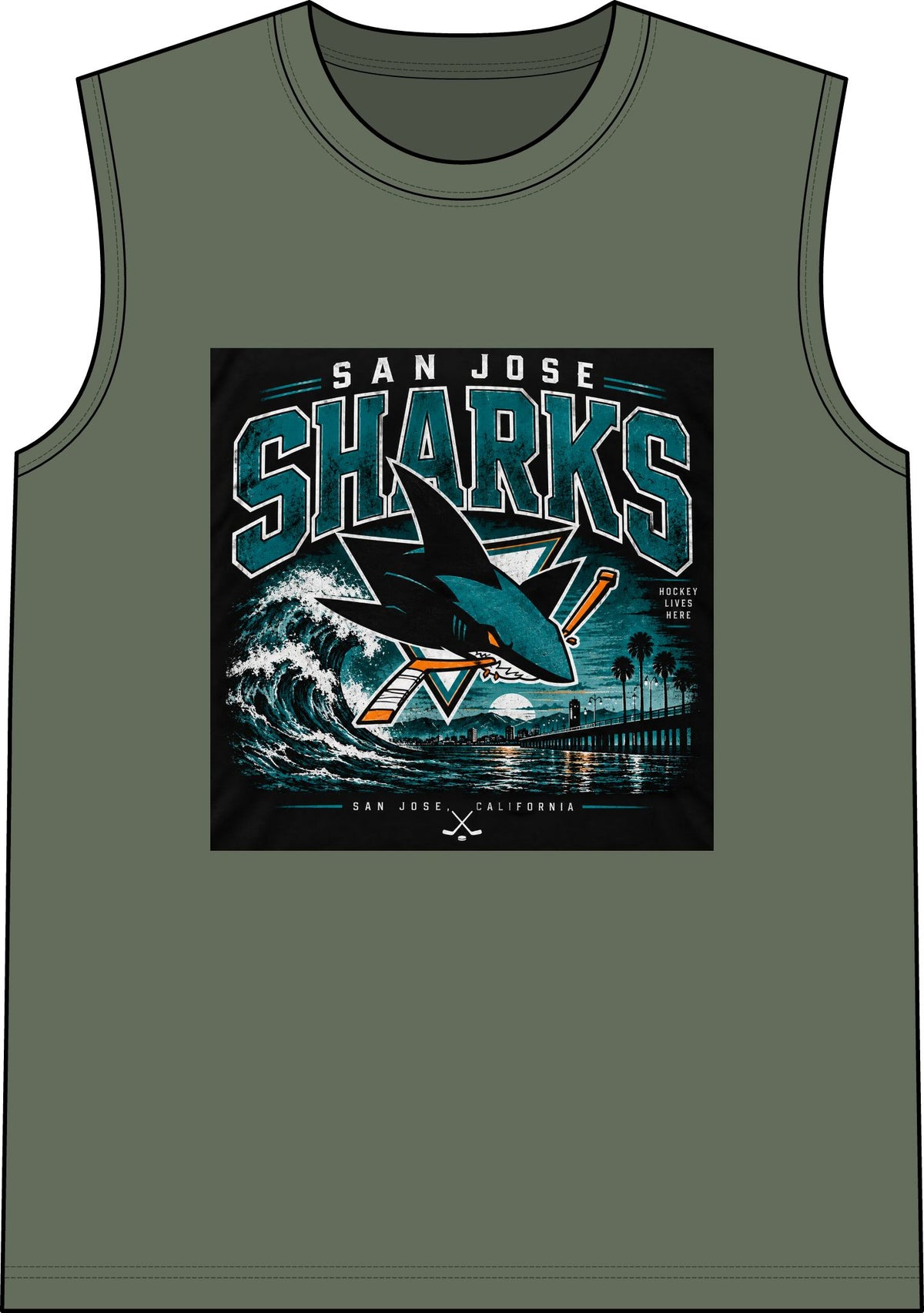 Sharks Wave Hockey Tee - Classic Tank