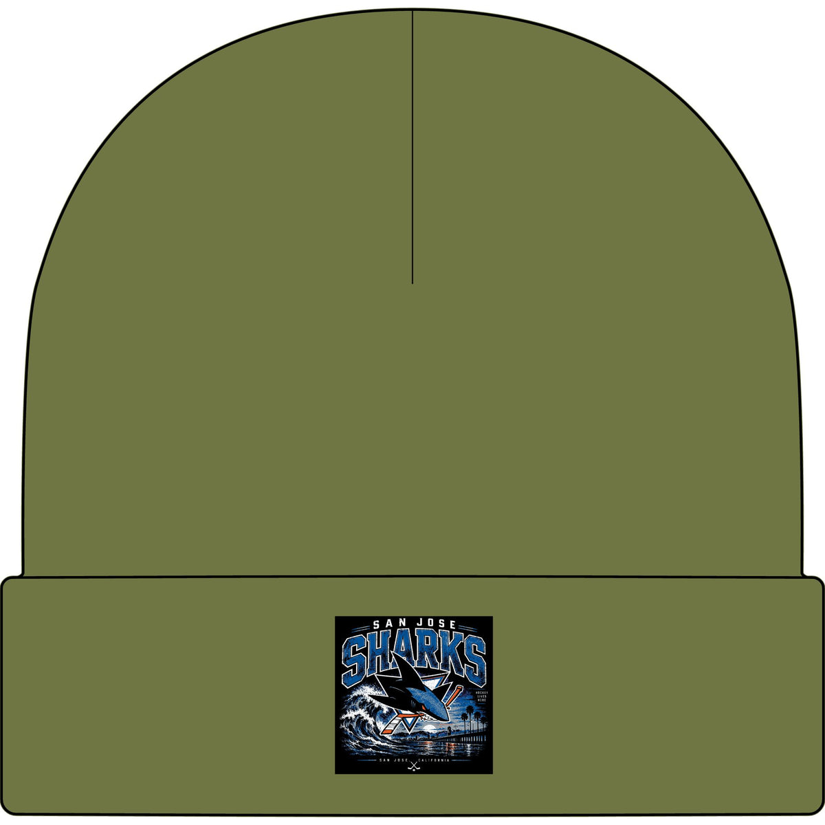 Sharks Wave Hockey Tee - AS Colour 1107 Cuff Beanie