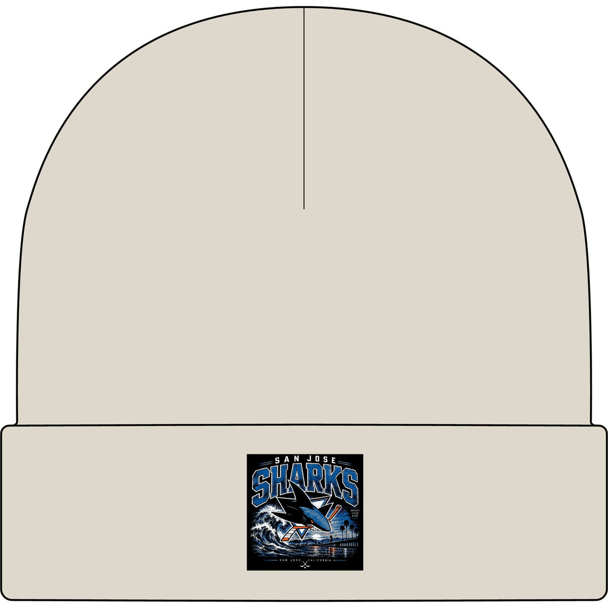 Sharks Wave Hockey Tee - AS Colour 1107 Cuff Beanie