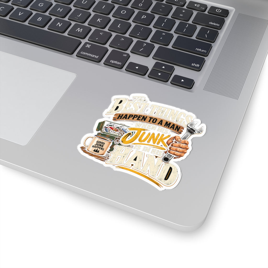 Best Things Happen in a Man's Hand - Kiss-Cut Sticker