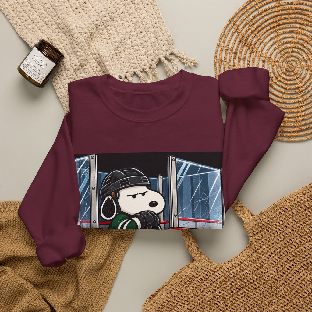 Snoopy Hockey Penalty Box Green - Crewneck Sweatshirt