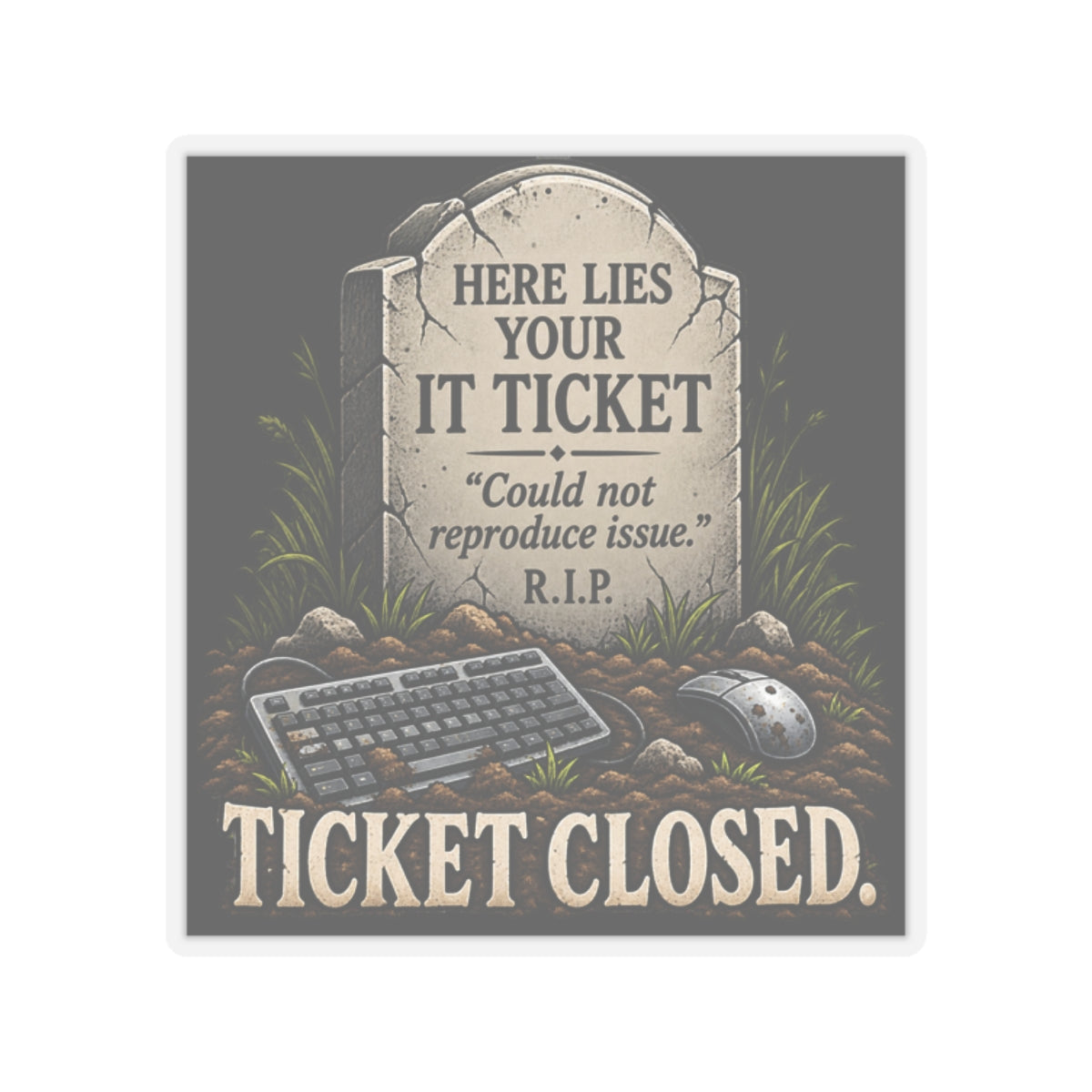 Ticket Closed - Kiss-Cut Sticker