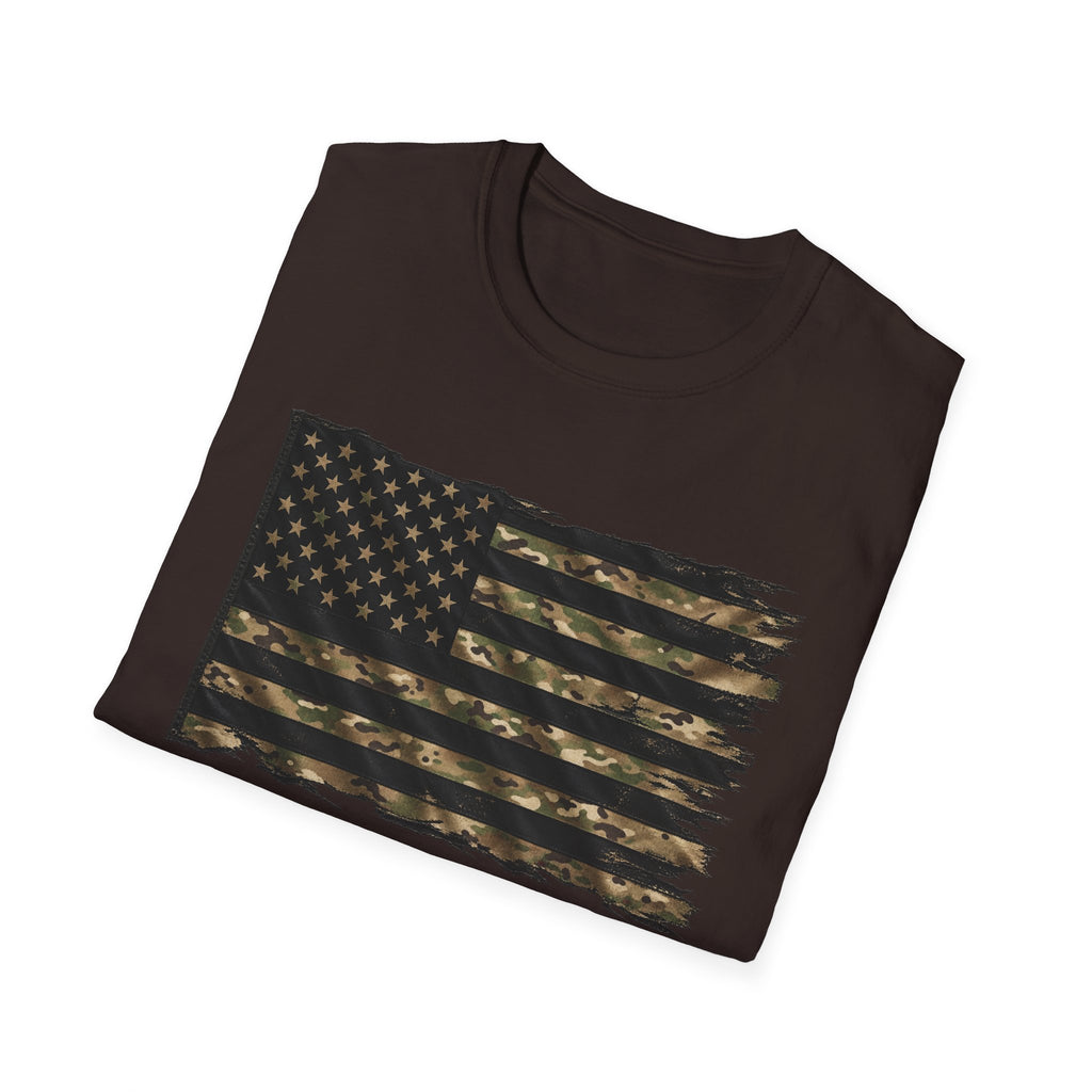 Black and Multicam American Flag - Classic Tee