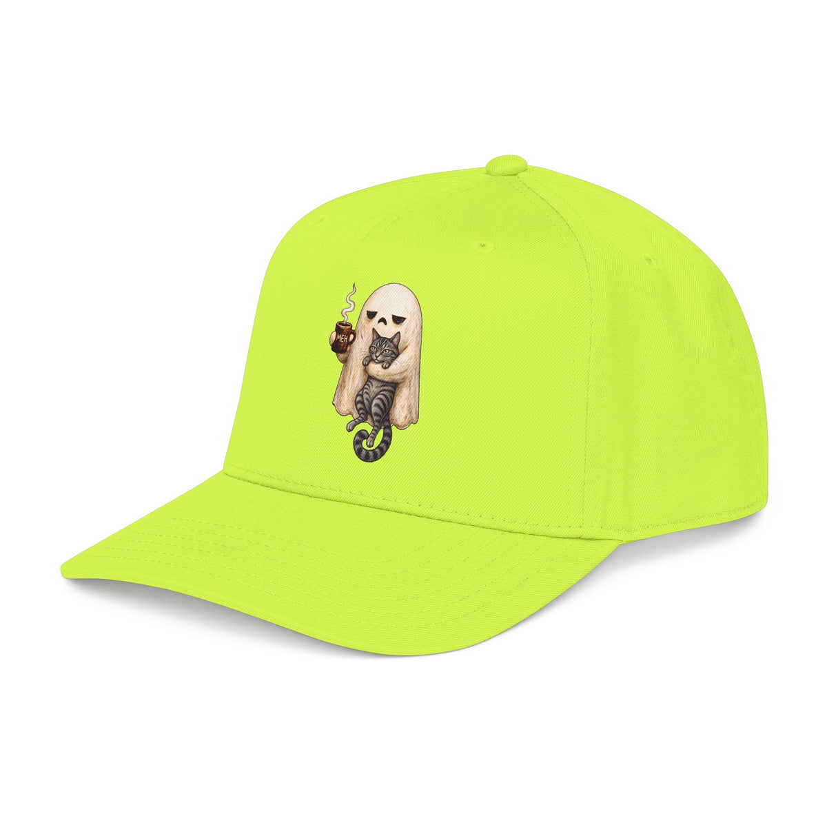 Meh Ghost and Gray Tabby Cat - OTTO Baseball Hat