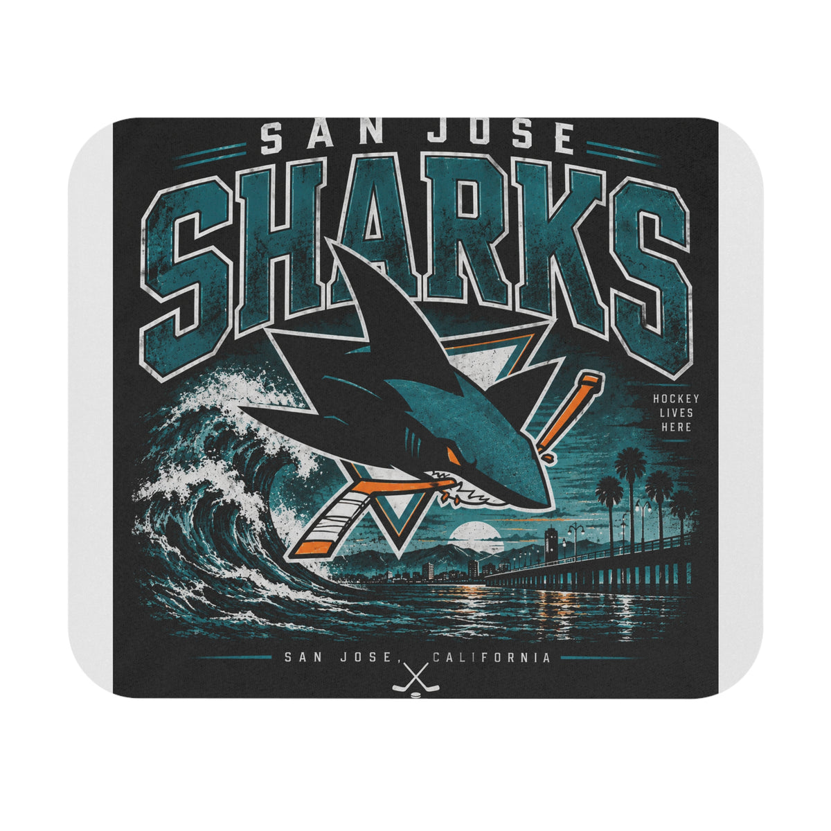 Sharks Wave Hockey Tee - Mouse Pad