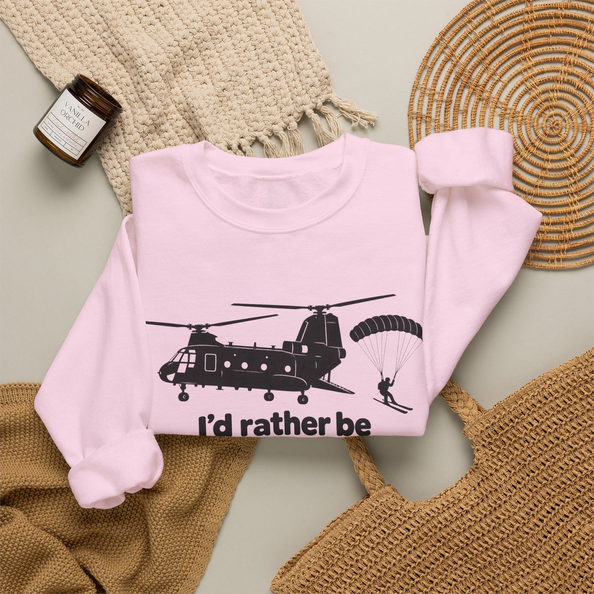 Id Rather Be Heliskiing - Crewneck Sweatshirt