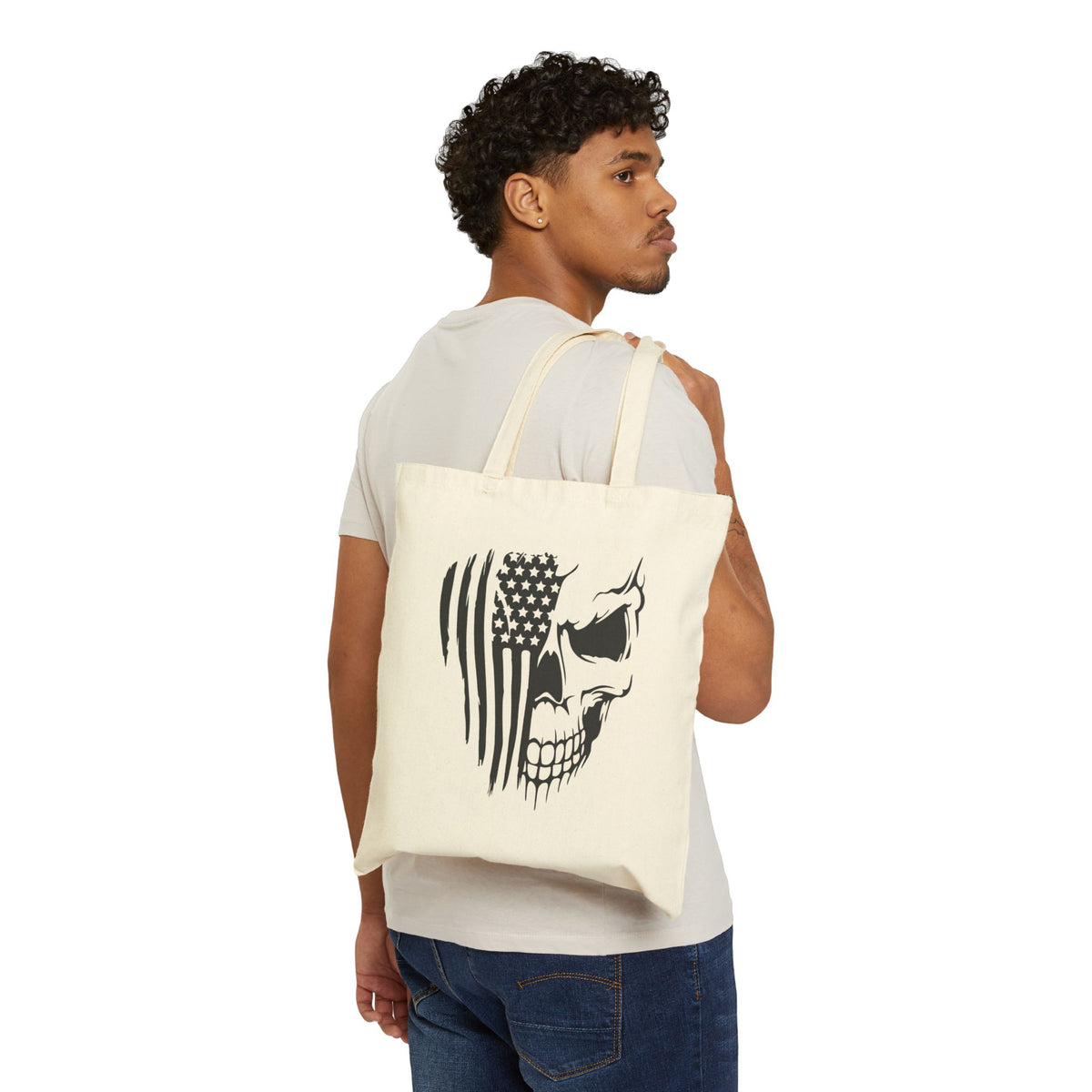 Stars, Stripes & Skulls - Canvas Tote