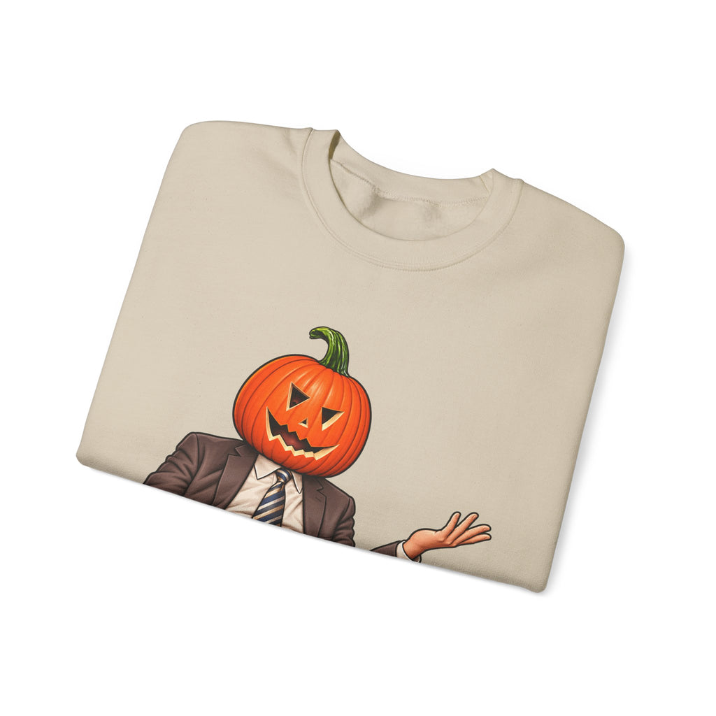 Pumpkin Head Office Cartoon - Crewneck Sweatshirt