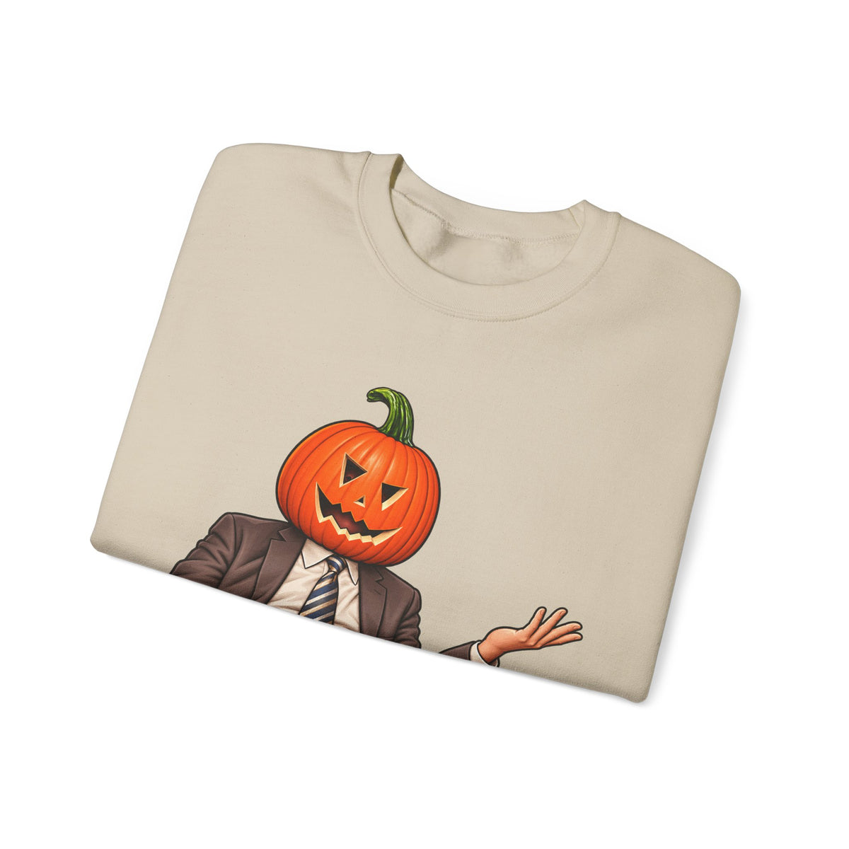 Pumpkin Head Office Cartoon - Crewneck Sweatshirt