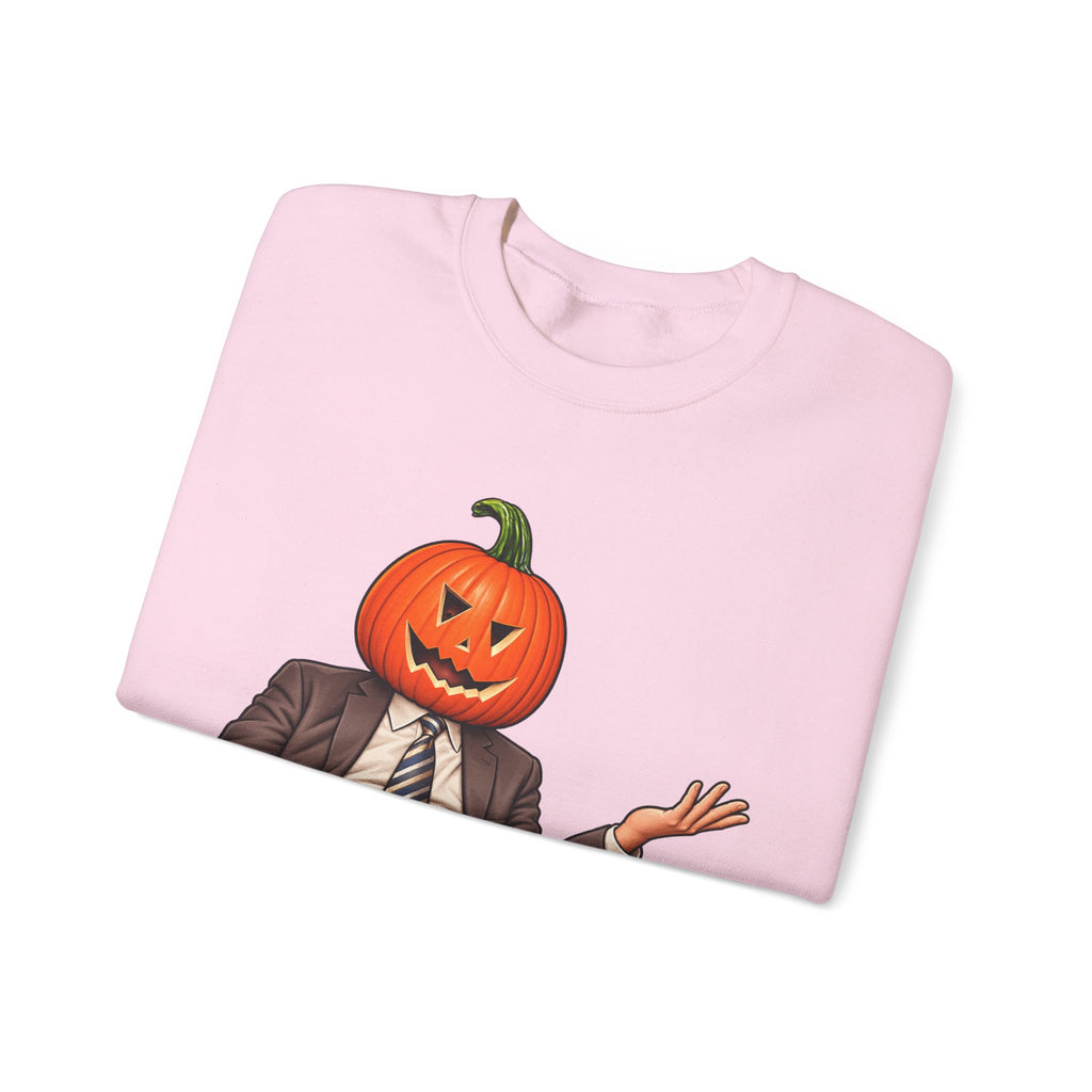 Pumpkin Head Office Cartoon - Crewneck Sweatshirt