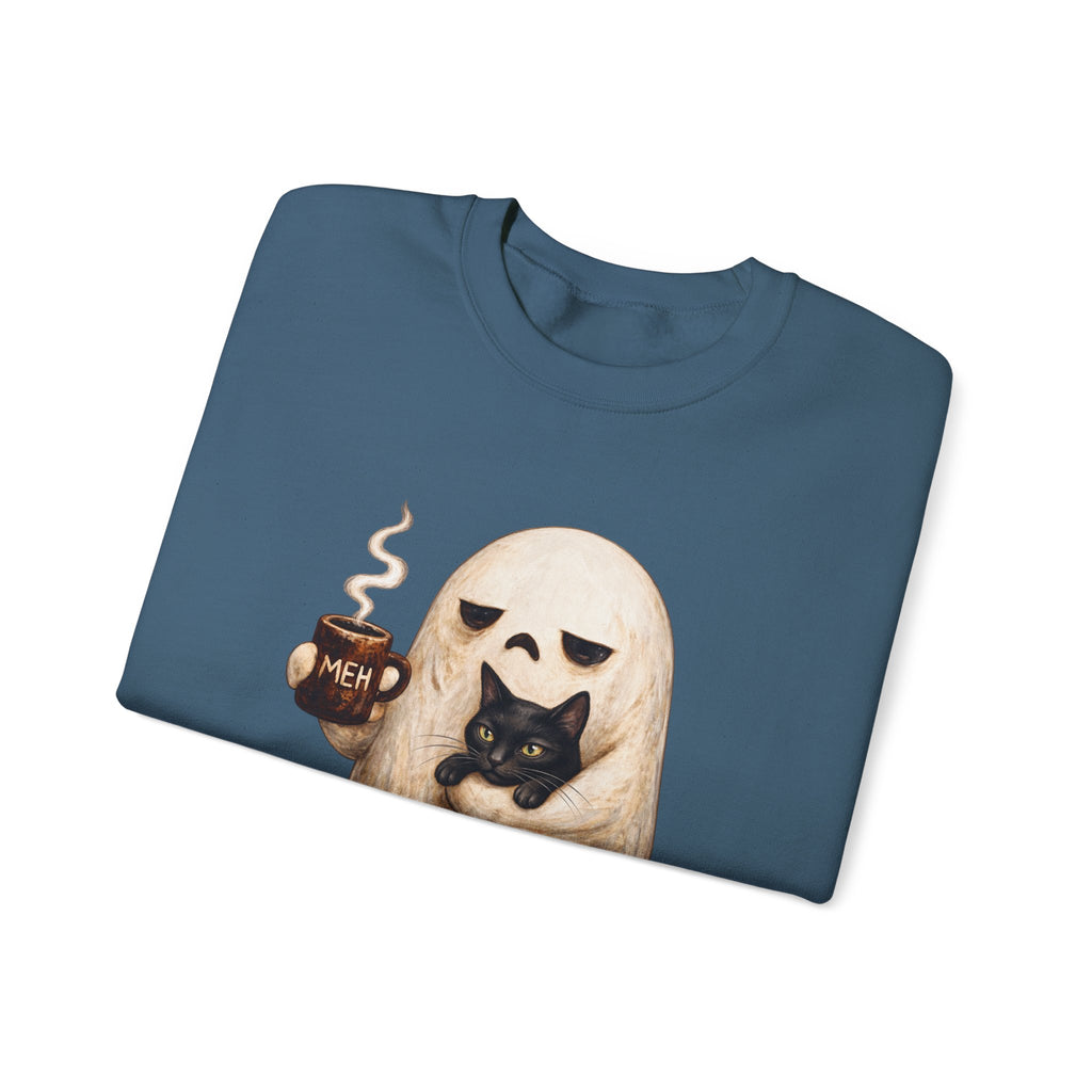Meh Ghost and Black Cat - Crewneck Sweatshirt