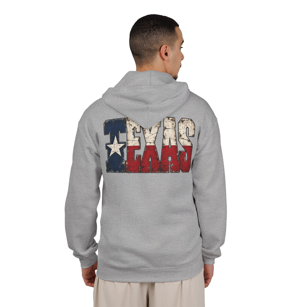 Texas Flag Block Letters - Full-Zip Hooded Sweatshirt