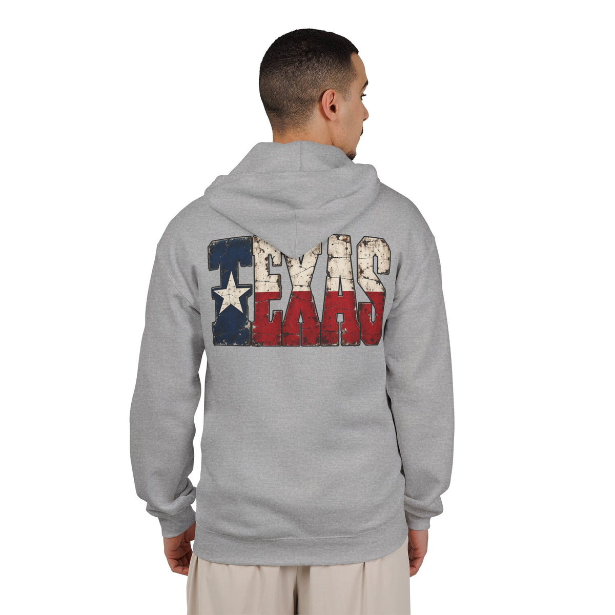 Texas Flag Block Letters - Full-Zip Hooded Sweatshirt