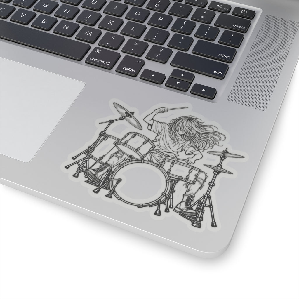 Drummer Sketch - Kiss-Cut Sticker