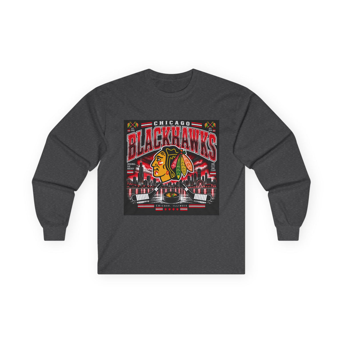 Chicago Blackhawks Heritage - Unisex Ultra Cotton Long Sleeve Tee