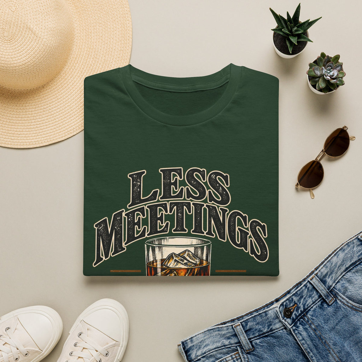 Less Meetings More Whiskey - Classic Tee