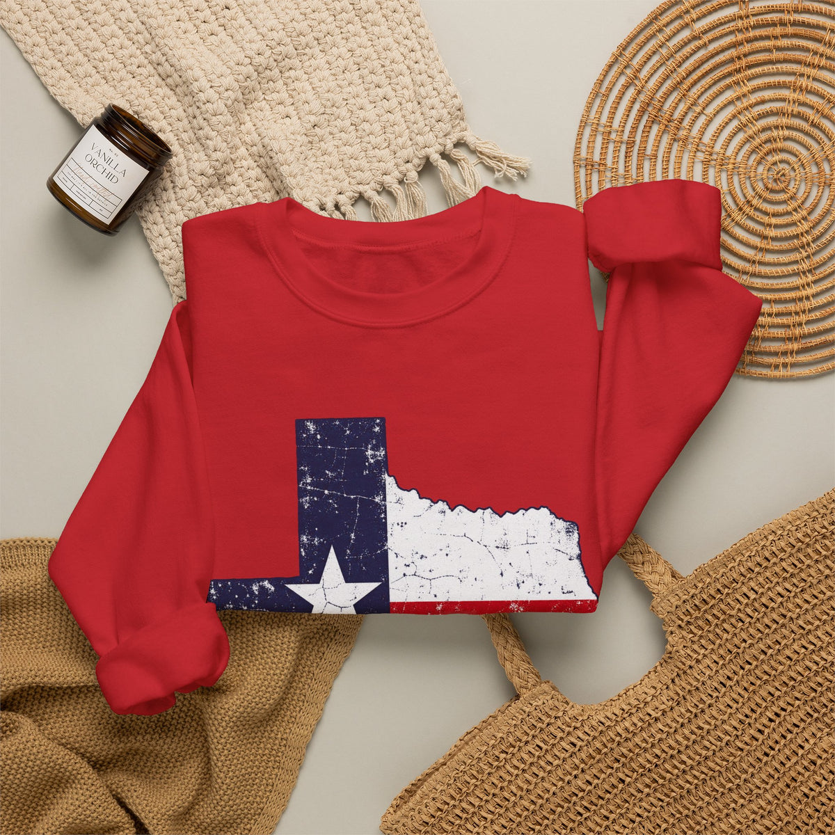 Weathered Texas Flag - Crewneck Sweatshirt