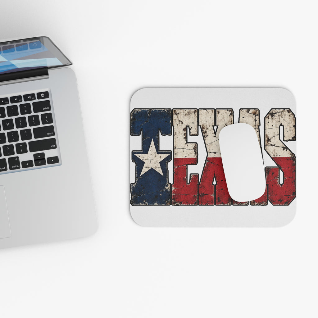 Texas Flag Block Letters - Mouse Pad