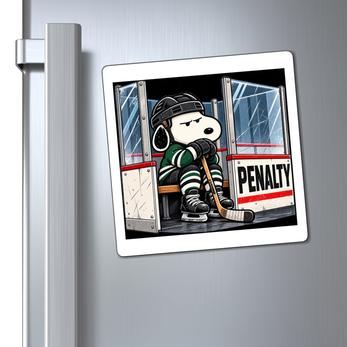 Snoopy Hockey Penalty Box Green - Magnet