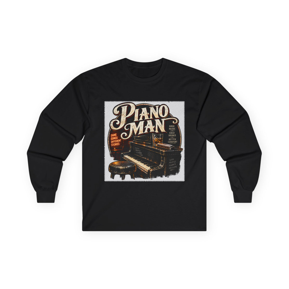Piano Man Retro Bar - Unisex Ultra Cotton Long Sleeve Tee