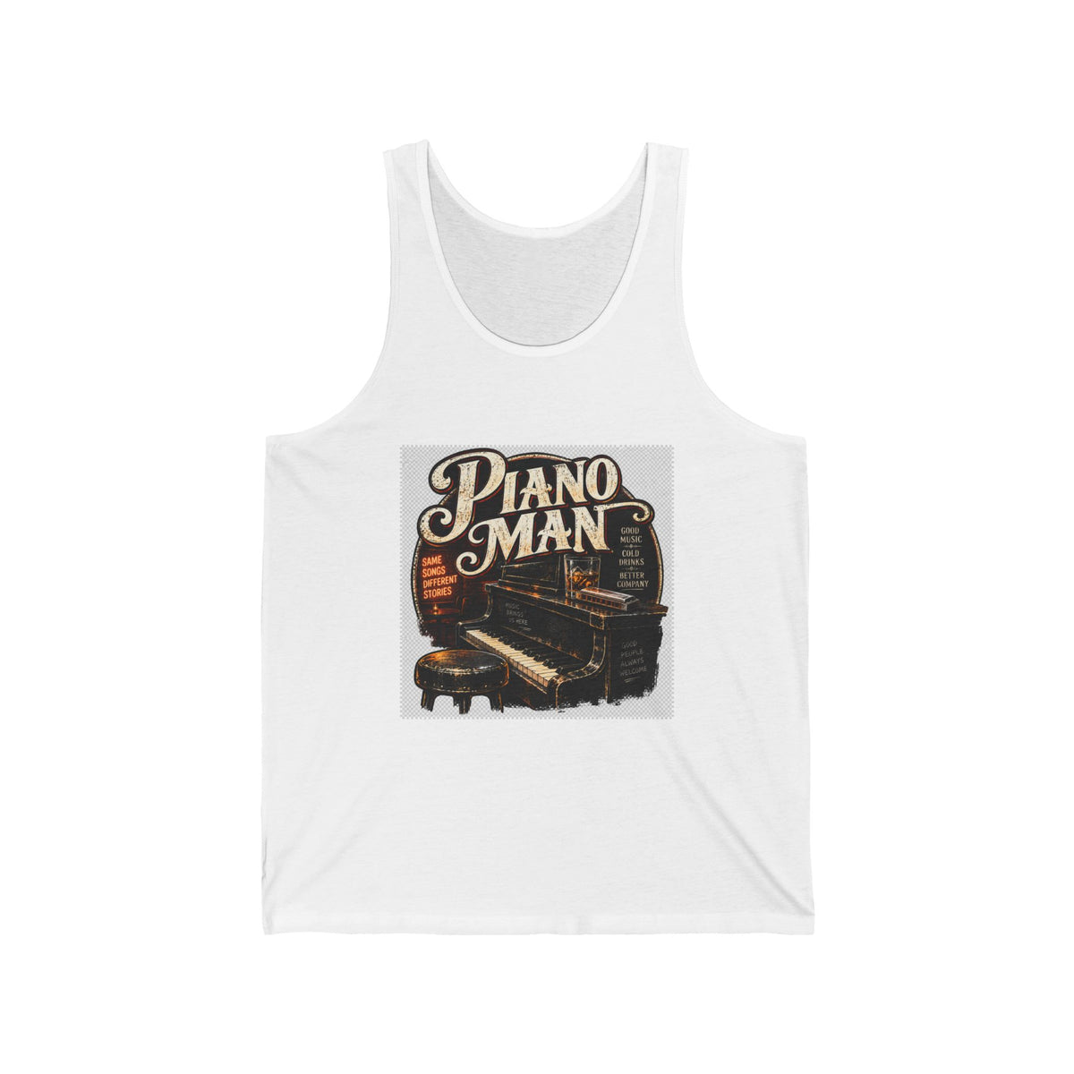 Piano Man Retro Bar - Athletic Tank