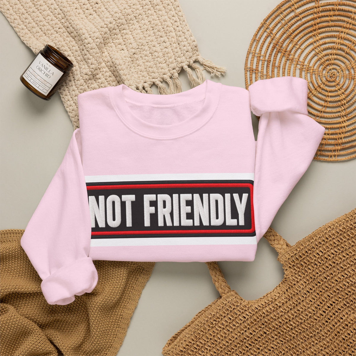 Not Friendly - Service Dog Patch - Crewneck Sweatshirt