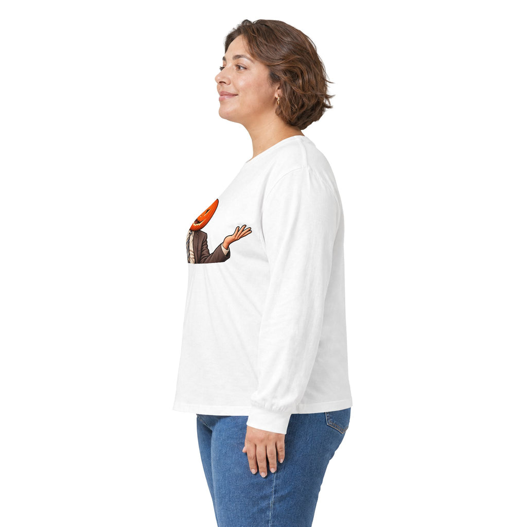 Pumpkin Head Office Cartoon - Unisex Ultra Cotton Long Sleeve Tee