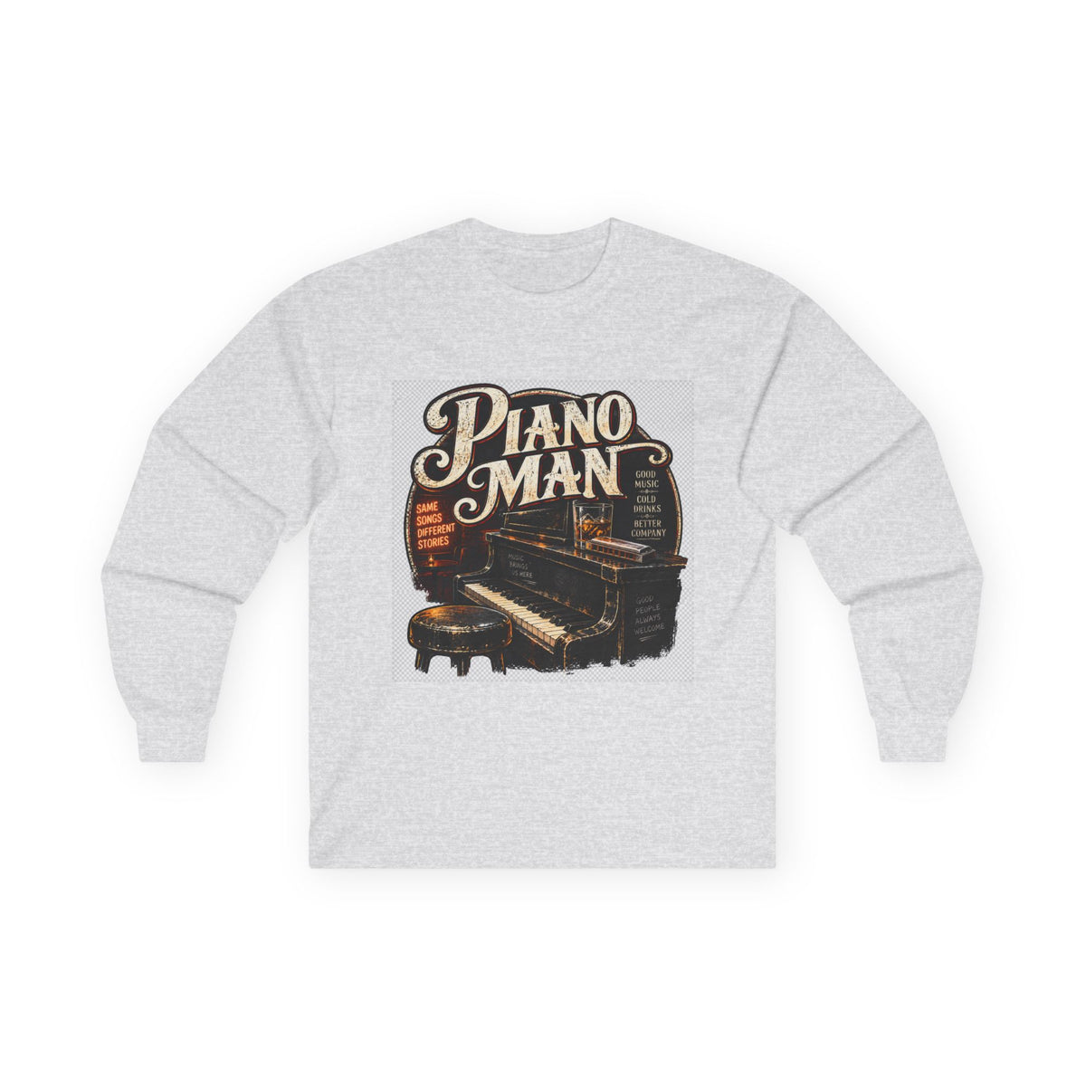 Piano Man Retro Bar - Unisex Ultra Cotton Long Sleeve Tee