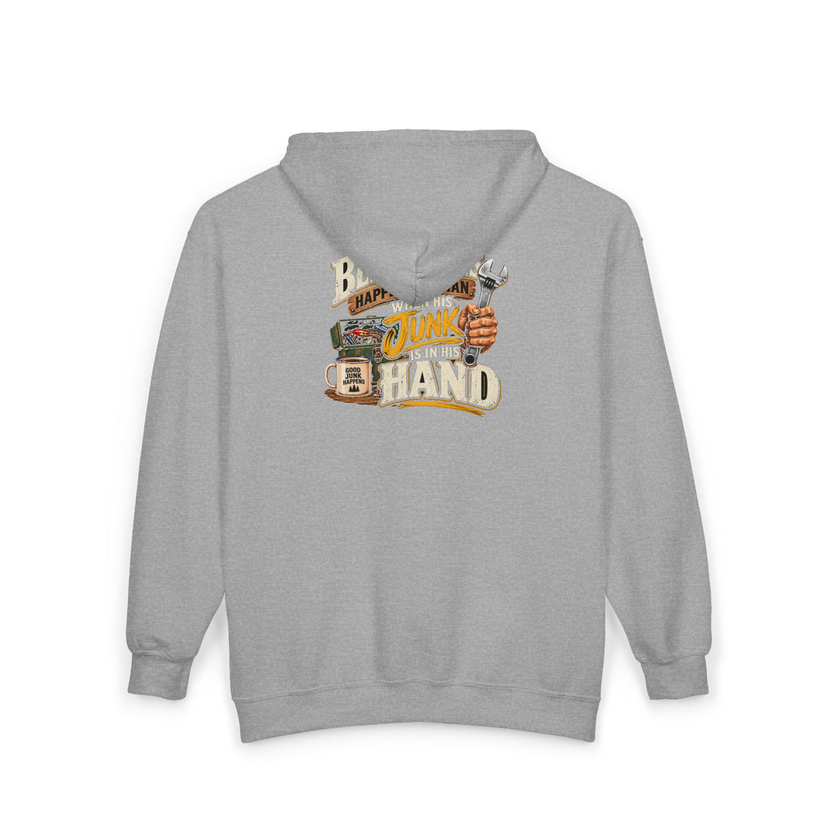 Best Things Happen in a Man's Hand - Full-Zip Hooded Sweatshirt