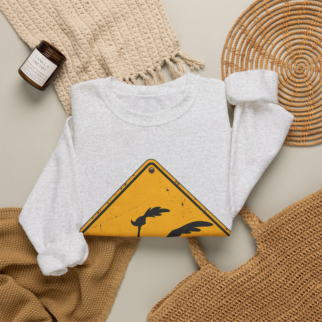Roadrunner Yellow Diamond Sign - Crewneck Sweatshirt