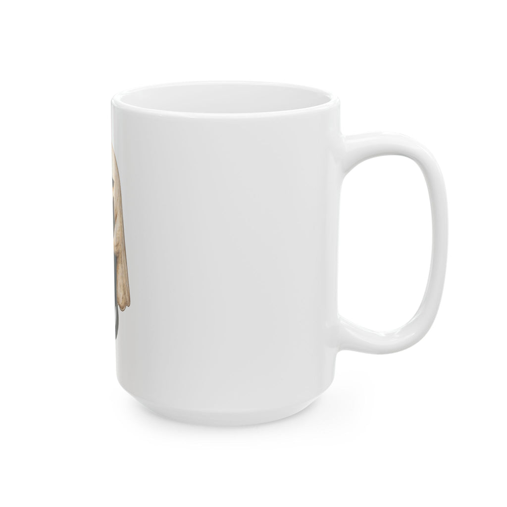 Meh Ghost and Black Cat - Ceramic Mug 11oz and 15oz